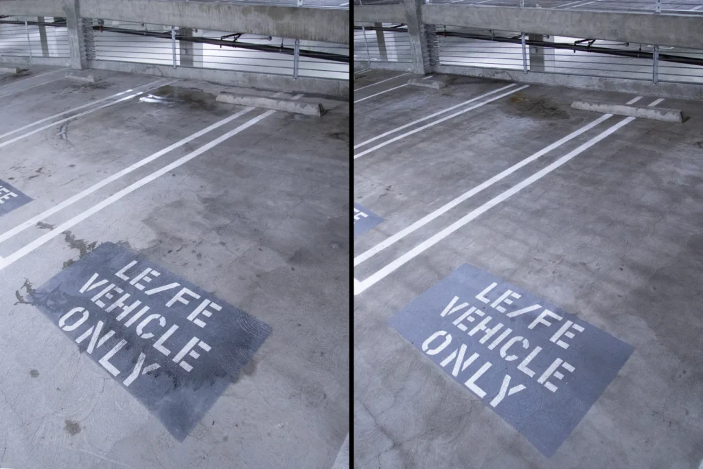 pressure washing commercial parking structure - pressure washing