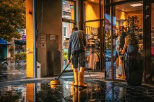 day porter for retail exterior storefront clean curb appeal