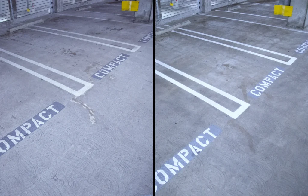 concrete floor scrubbing commercial parking structure industrial cleaning