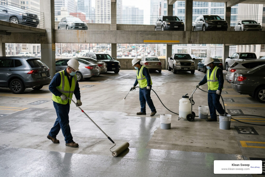 commercial parking deck concrete sealing